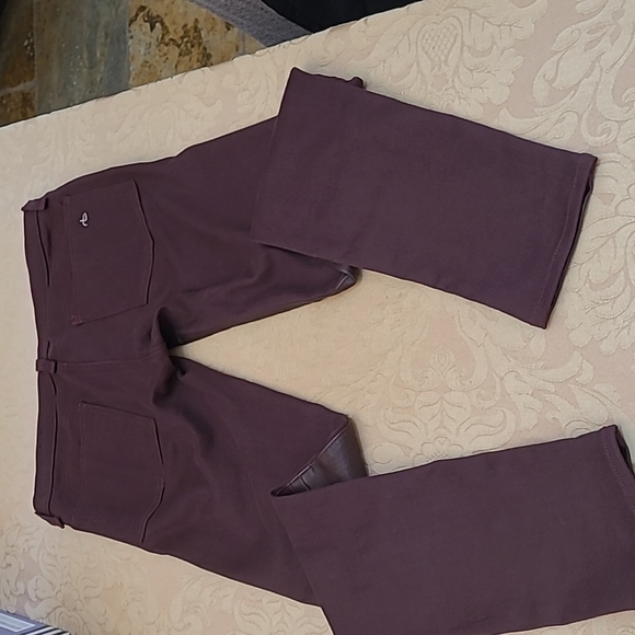 Rag & Bone "Hyde" Half Lamb Leather Half Denim Skinny Jean Burgundy 28 - Picture 2 of 6